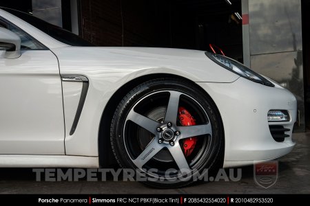 20x8.5 20x10 Simmons FR-C Black Tint NCT on Porsche Panamera