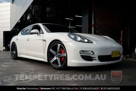 20x8.5 20x10 Simmons FR-C Black Tint NCT on Porsche Panamera