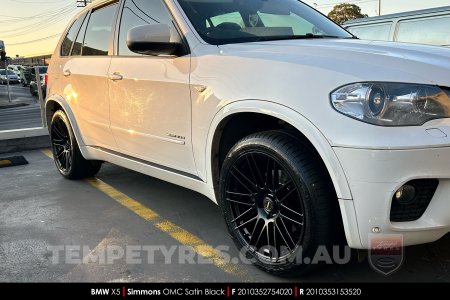 20x8.5 20x10 Simmons OMC Satin Black on BMW X5