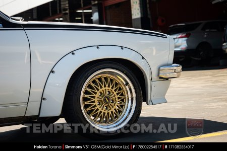 17x8.0 17x10 Simmons V51 GBM on Holden Torana