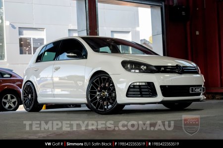 19x8.5 Simmons EU1 Satin Black on VW Golf R