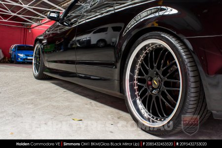 20x8.5 20x9.5 Simmons OM-1 Gloss Black on Holden Commodore VE