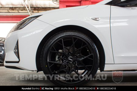 18x8.0 SC Racing 18951 Matte Black on Hyundai Elantra