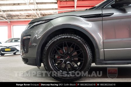 18x8.5 Starcorp Racing SR01 Satin Black on Range Rover Evoque