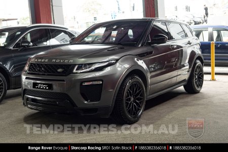 18x8.5 Starcorp Racing SR01 Satin Black on Range Rover Evoque