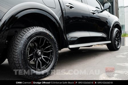 18x9.0 Grudge Offroad F2 Enforcer Satin Black on Great Wall Cannon