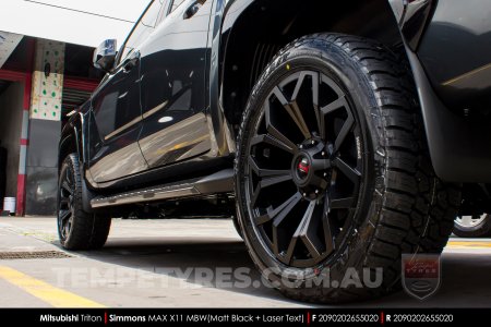 20x9.0 Simmons MAX X11 MBW on Mitsubishi Triton