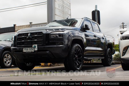 20x9.0 Simmons MAX X11 MBW on Mitsubishi Triton