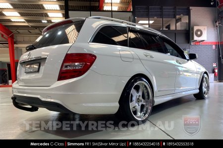 18x8.5 18x9.5 Simmons FR-1 Silver on Mercedes C-Class