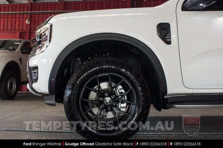 18x9.0 Grudge Offroad ZX2559 Gladiator Satin Black on Ford Ranger Wildtrak