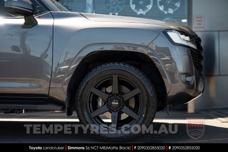 20x9.0 Simmons S6 Matte Black NCT on Toyota Landcruiser