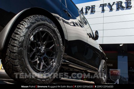 20x9.0 Simmons Rugged R4 Satin Black on Nissan Patrol