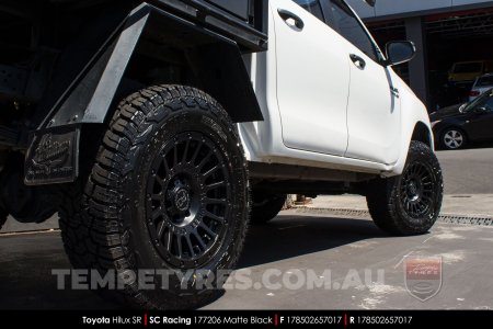 17x8.5 SC Racing 177206 Matte Black on Toyota Hilux