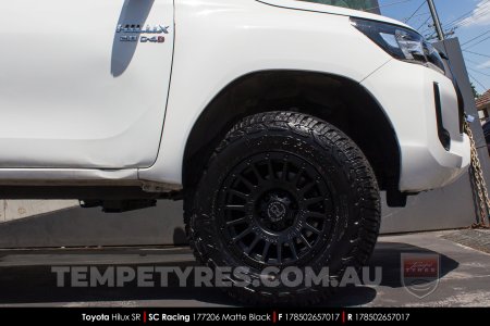 17x8.5 SC Racing 177206 Matte Black on Toyota Hilux