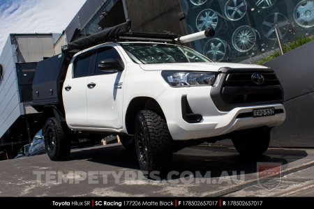 17x8.5 SC Racing 177206 Matte Black on Toyota Hilux