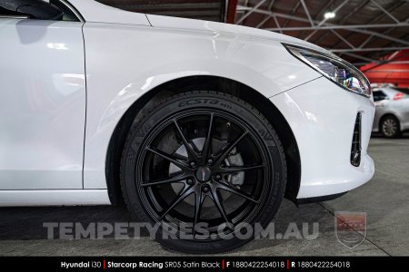 18x8.0 Starcorp Racing SR05 Satin Black on Hyundai i30