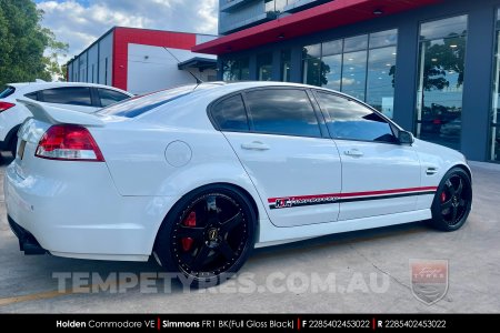 22x8.5 22x9.5 Simmons FR-1 Gloss Black on Holden Commodore VE