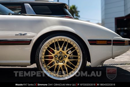 18x7.0 18x8.5 Simmons OM-1 Gold on Mazda RX7