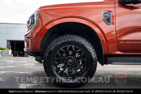 18x9.0 Simmons MAX X11 MBW on Ford Everest