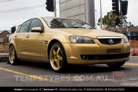 20x8.5 20x9.5 Simmons FR-1 Gold on Holden Commodore VE