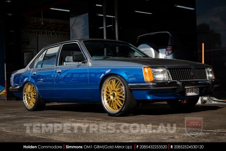 20x8.5 20x9.5 Simmons OM-1 Gold on Holden Commodore VC