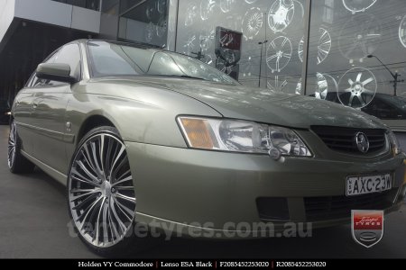 20X8.5 Lenso ESA Black on HOLDEN COMMODORE VY