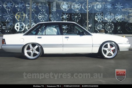 20x8.5 20x9.5 Simmons FR-1 Silver on HOLDEN COMMODORE VL