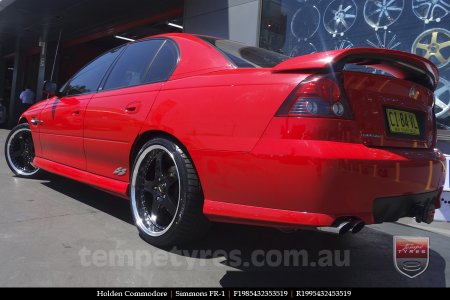 19x8.5 19x9.5 Simmons FR-1 Gloss Black on HOLDEN COMMODORE