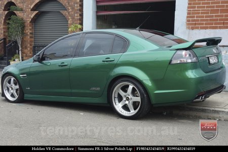 19x8.5 19x9.5 Simmons FR-1 Silver on HOLDEN COMMODORE VE