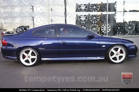 19x8.5 19x9.5 Simmons FR-1 Silver on HOLDEN COMMODORE VY