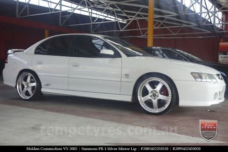 20x8.5 20x9.5 Simmons FR-1 Silver on HOLDEN COMMODORE VY