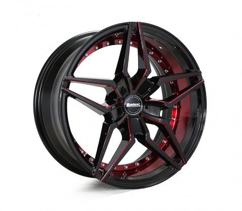 18x8.5 SC Racing LS2100 Black Red 5/114.3 P35 | SC Racing Wheels ...