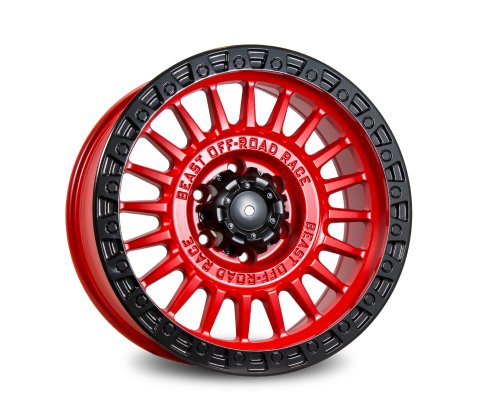 18x9.0 SC Racing 1002 Red Black Bead Ring - SC Racing Wheels