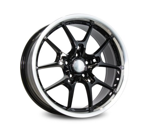 18x8.5 SC Racing DX127 Black Machine Lip - SC Racing Wheels