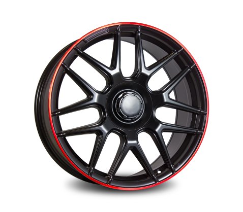 19x8.5 Style 7001 Matt Black plus Red Line