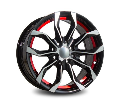 15x7.0 SC Racing DX151 Black Machine Face plus Red Undercut