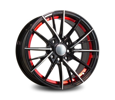 15x7.0 SC Racing DX244 Black Machine Face Red Undercut