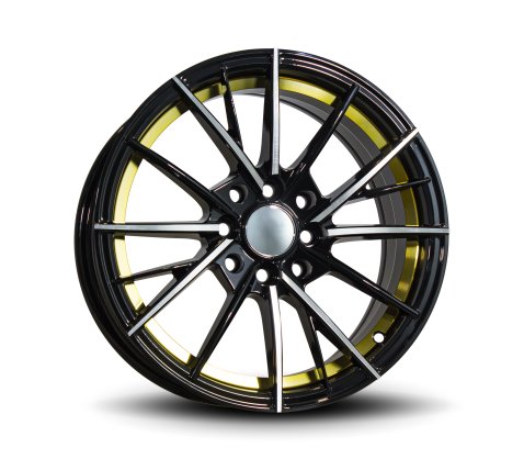 15x7.0 SC Racing DX244 Black Machine Face plus Gold Undercut